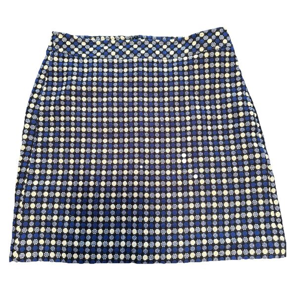 Talbots Size 12 Tweed Wool Pencil Skirt Lined Blue Black White Academia Preppy - Picture 1 of 6